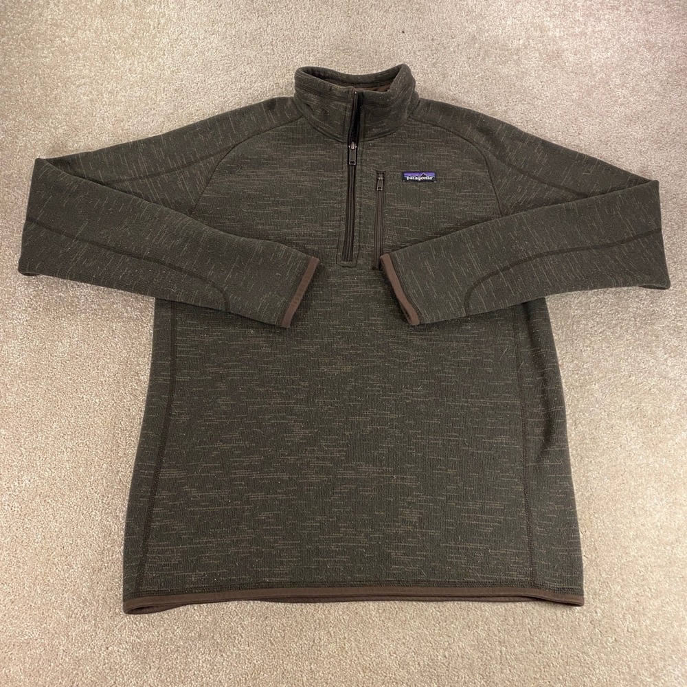 Patagonia Better Sweater Pullover Womens L Brown Heathered 1/4 Zip Fleece Jacket